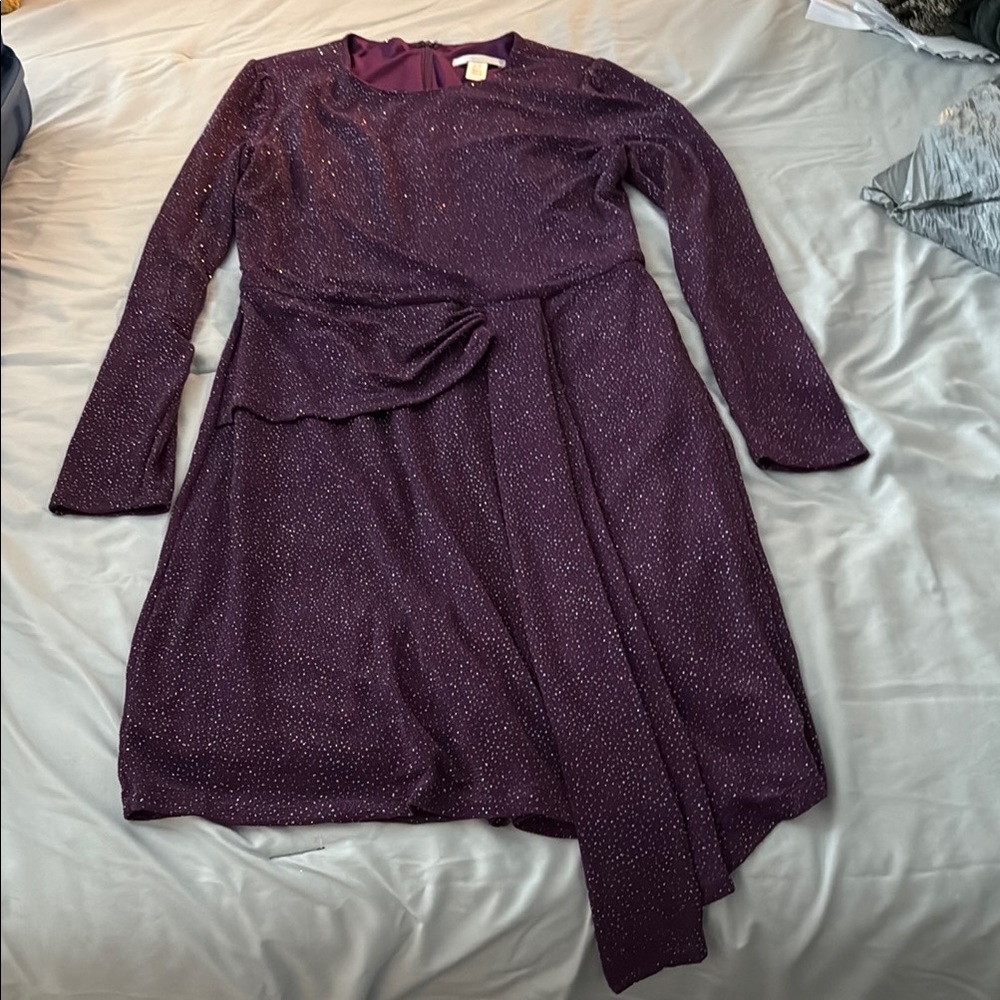 London Times Shimmering Purple Dress